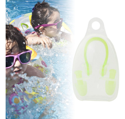 3 Clip De Natación Para La Nariz Y Tapones Para Los Verde