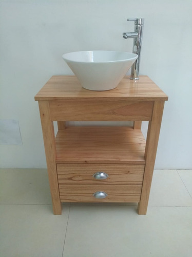 Imagen 2 de 7 de Vanitory 58cm Con Cajones Para Bacha De Apoyo (no Incluida)