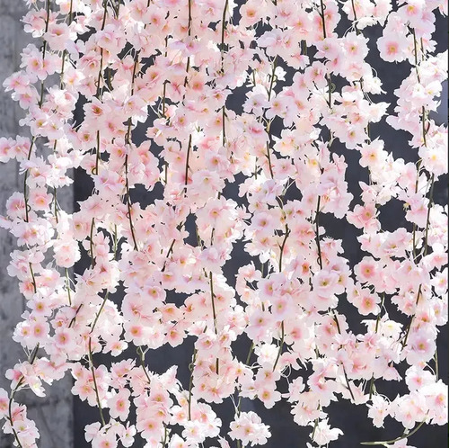 X5 Unidades Tira Larga Flores Flor Artificial 2metros Cod191 Fucsia