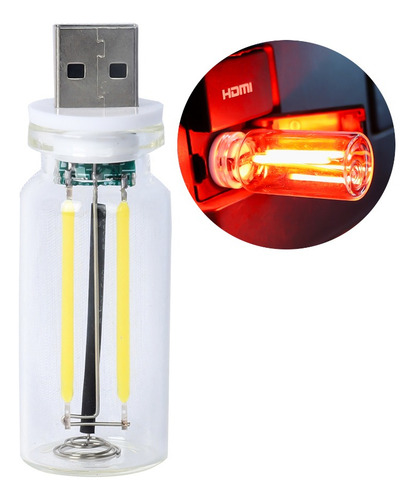 Luz Nocturna Usb Con Forma De Botella De Vidrio, Lámpara Led