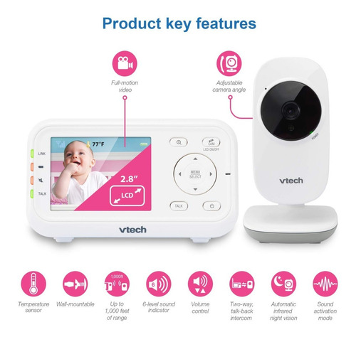 Imagen 2 de 3 de Monitor Para Bebe Con Camara Y Pantalla Vtech