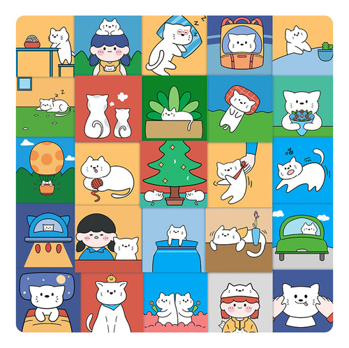 Pegatinas De Dibujos Animados De Gato Kawaii Para Niños Y Ni