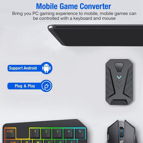 Adaptador Portátil Para Juegos Móviles, Teclado Y Ratón, Con