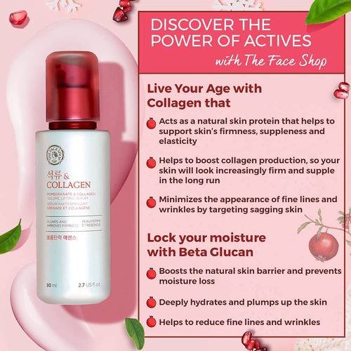 Sérum The Face Shop Para Aumentar O Volume De Romã E Colágen