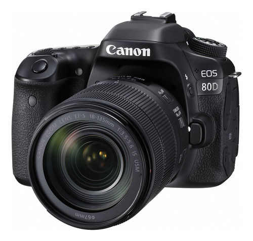 Digital Slr Camera Canon Eos 80d W/ Ef-s 18-135mm Lens 24.2m