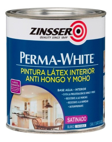 Perma White Satinado Antihongo 4 Lt Zinsser