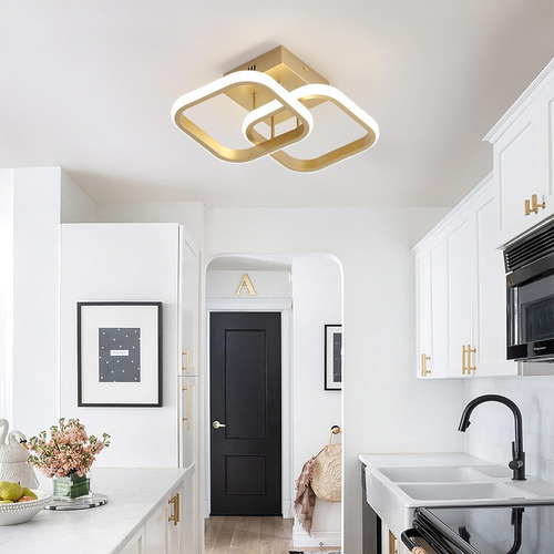 Plafon Luminária Led Moderno Duplo Quadrado Embutir Quarto