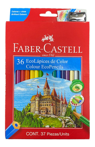 Lápices Faber-castell Ecolápices 36 Colores + Sacapuntas