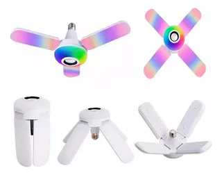 Foco Led Bocina Bluetooth Rgb Multicolor + Control Remoto
