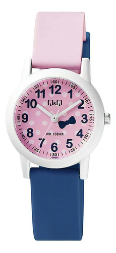 Reloj Infantil Para Niña Q & Q Análogo Rosa Azul Vs49j005y