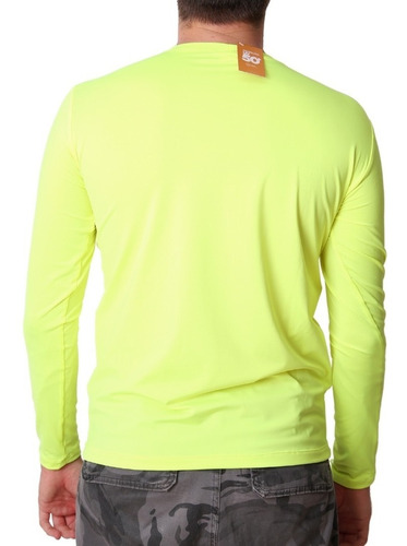 Imagem 6 de 8 de Camiseta Neon Manga Longa Proteção Solar Uv50 Tecido Gelado