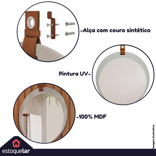Espelheira Para Banheiro Em Mdf Formato Lua