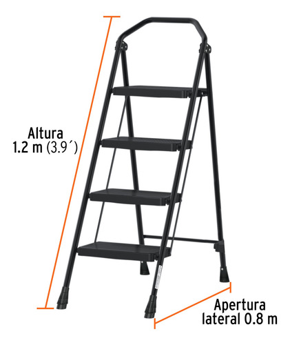 Escalera Plegable 4 Peldaños Antiderrapantes Truper 103144
