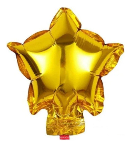 Balão Metalizado 5 Pol. 12cm Estrela Dourada - 12 Unidades Cor Dourado