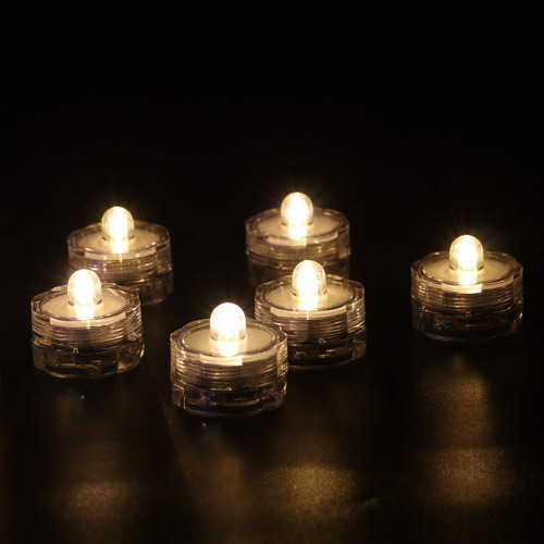 Rhytsing Juego De 12 Velas Led Sumergibles, Impermeables, Lu