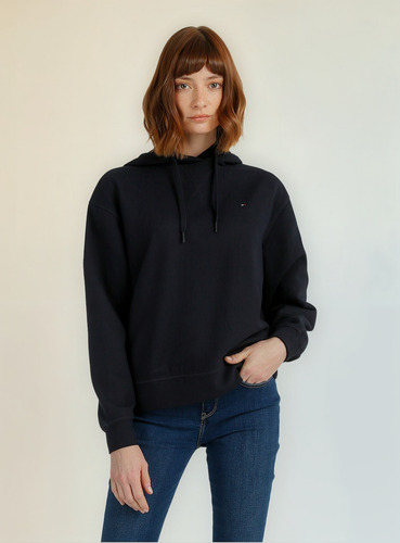Polerón Hoodie Con Logo Bordado Azul Tommy Hilfiger