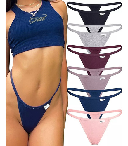 Tanga En Forma De G Para Mujer De 6 Piezas, ALG