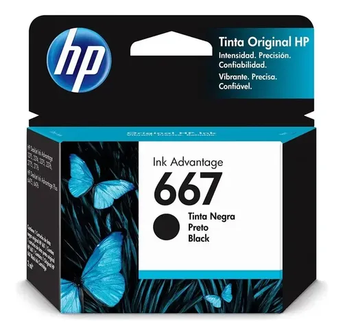 Cartucho De Tinta Hp 667 Cor Preto Do 2 Ml