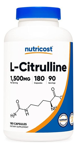 Original Nutricost L-citrulline L-citrulina 1500mg, 180 Cap 