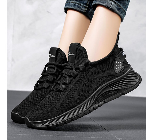 Zapatos De Tenis Elásticos Transpirables Moda Para Mujer