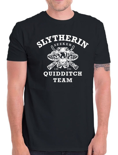 Playeras Quidditch Team Slytherin Gryffindor Ravenclaw Hufflepuff Harry Potter Algodon Niño Caballero Dama Familia
