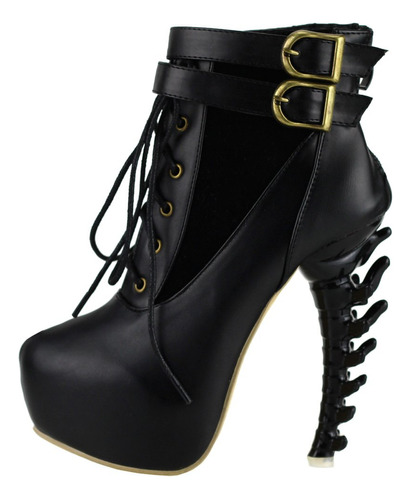 Show Story Black Lace Up Buckle High-top B B00gqvpomg_040424