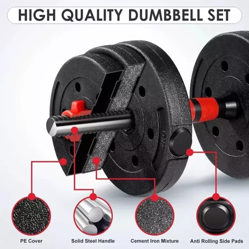 Kit Set De Mancuernas Ajustables Pesas Alta Calidad 30kg Gym