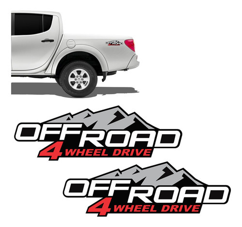 Adesivos Off Road 4 Wheel Drive Emblema Lateral Decorativo
