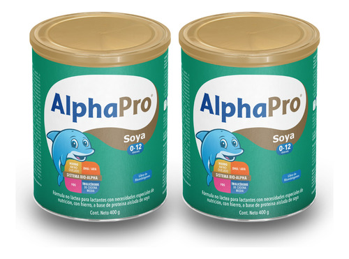 Formula En Polvo Alphapro Soya De 400 G 0 A 12 Meses Sabor Sin sabor