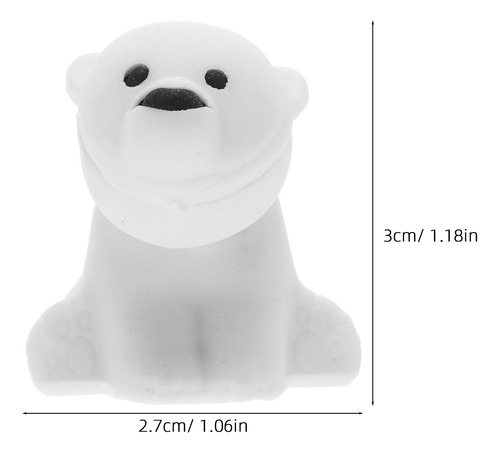 20 Peças De Borrachas De Borracha Em Forma De Urso Polar Min