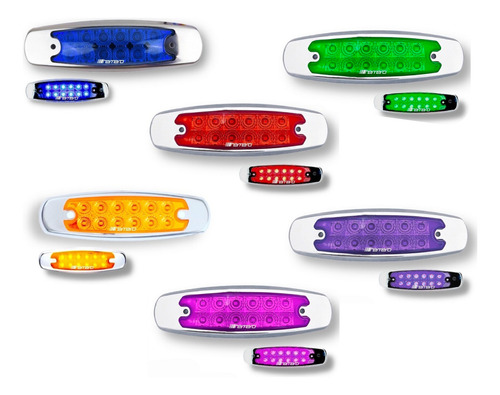Plafon Lateral Tipo Peterbilt (1 Pieza) 12 Led Ambar  Rojo