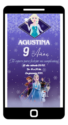 Tarjeta Con Movimiento Invitación De Cumpleaños  - Frozen