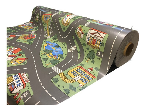 Imagen 1 de 9 de Carpeta Vinilica Calles Pista 140 X 200 Cm Espesor 2 Mm Infantil Soul