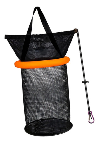 Cesta De Pesca Flotante, Cubo Para Cebos, Ligera, Naranja