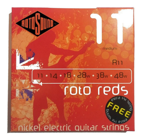 Cuerdas Guitarra Eléctrica Rotosound R11 Roto Reds 11-48