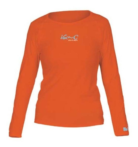 Polera Naranja Manga Larga Para Mujer Con Filtro Uv Upf 300+