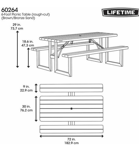 Lifetime 1500150 Mesa Plegable Para Picnic Gris