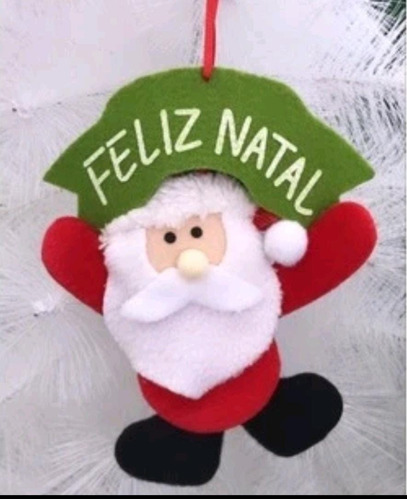 Enfeite Papai Noel De Porta Pendura Lembrança Natalina Cor Verde