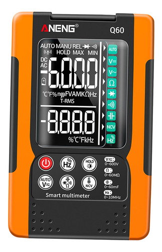 Multímetro Digital De Rango Automático Ohm Volt Amarillo