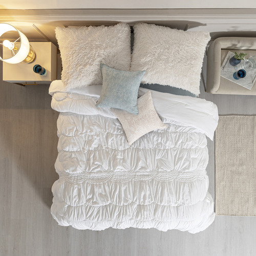 Edredón Voga Cloudy Elegante Mat Xl/ Qs Vianney Color Blanco