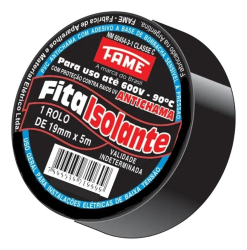 Kit Com 15 Fitas Isolante Fame Uso Geral 19x05m - Fame