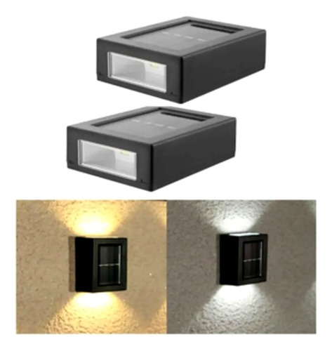 Imagen 2 de 10 de Pack X2 Aplique Led Exterior Resiste Impermeable Luz Cálida