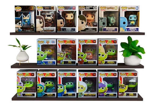 Imagen 2 de 10 de 3 Repisas Flotantes Melamina Vintage Para Funkos 80x12 Cm