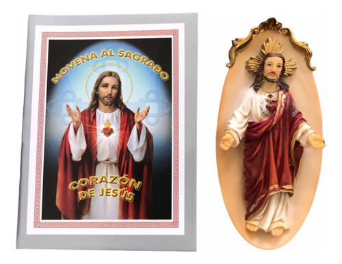 Sagrado Corazón De Jesús - Placa Para Pared 12cm + Novena
