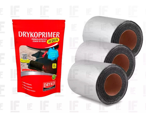Kit 3 Manta Asfáltica 20 Cm X 10 M Com Prime