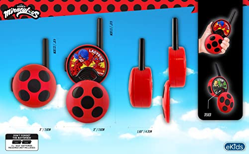 Ekids Miraculous Ladybug Walkie Talkies Para Niños, Juguete