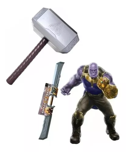 Kit Martillo Thor + Espada Thanos Heroe Avengers Juguete
