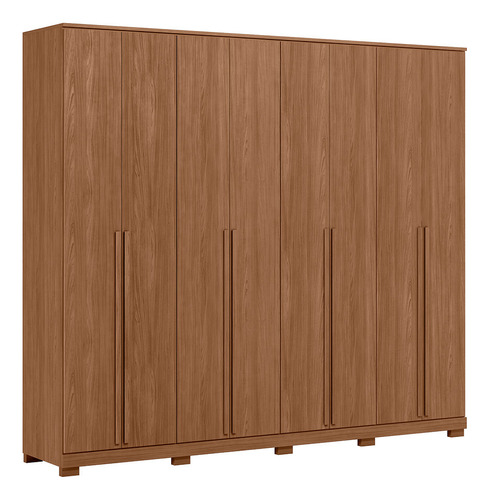 Guarda Roupa Casal Grande 8 Portas Ele Ela 100% Mdf Com Pes Cor Jatobá