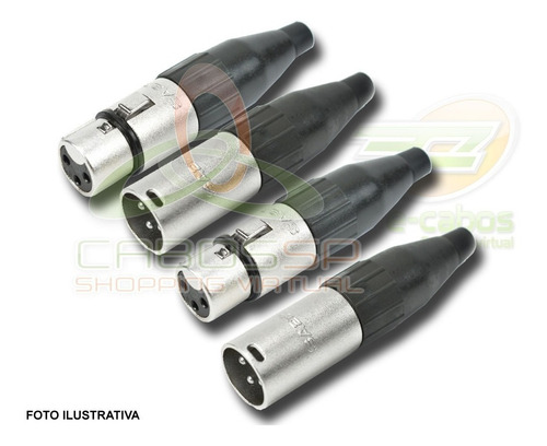 Imagem 3 de 6 de Kit 12 Conectores Xlr Macho/femea Canon Santo Angelo Sa2x