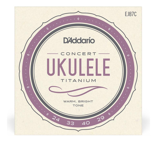 Encordoamento Ukulele Concerto D'addario Pro-arté Tita Ej87c